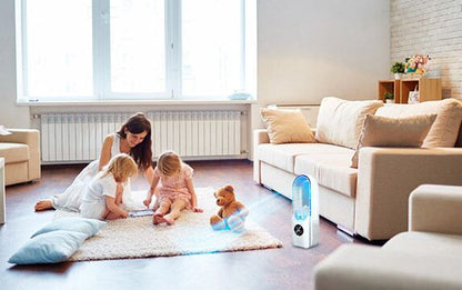 Personal Desktop Evaporative Cooler USB Powered 12 inch Portable 6-Speed Fan with Remote Control for Bedroom Office Dorm Room Small Space Co