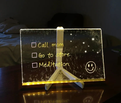 Illuminated Erasable Message Board with Neon Markers for Kids Drawing Art Notes Reminders Light Up Reusable Writing Tablet Home Office