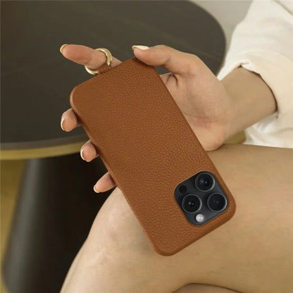 Genuine Leather Phone Case with Crossbody Strap for Stylish Convenience