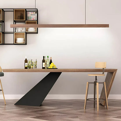 Linear Wood LED Pendant Light for Kitchen Island & Dining – Scandinavian Modern Hanging Fixture in Pine or Walnut