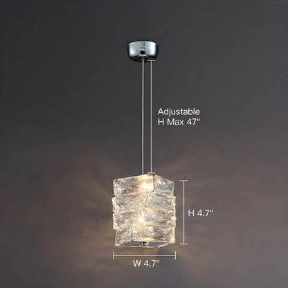 Layered Glass LED Hanging Light 10 in Vertical Drop Chrome Gold Kitchen Island Dining Room Ceiling Fixture Modern Stacked Crystal Pendant Ba
