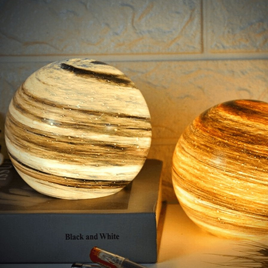 3D Lunar Sphere Desk Lamp with Remote Control 16 Color LED Orb Light for Bedroom Nightstand Living Room Home Decor Gift