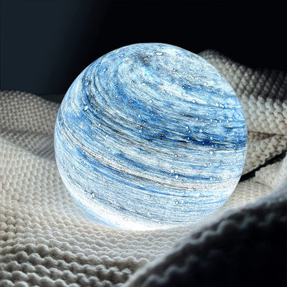 USB Moon Sphere Accent Light 6-Inch Glass Orb 16-Color LED Bedside Nightlight for Bedroom Desk Shelf Ambient Glow Decor Touch Control Rechar