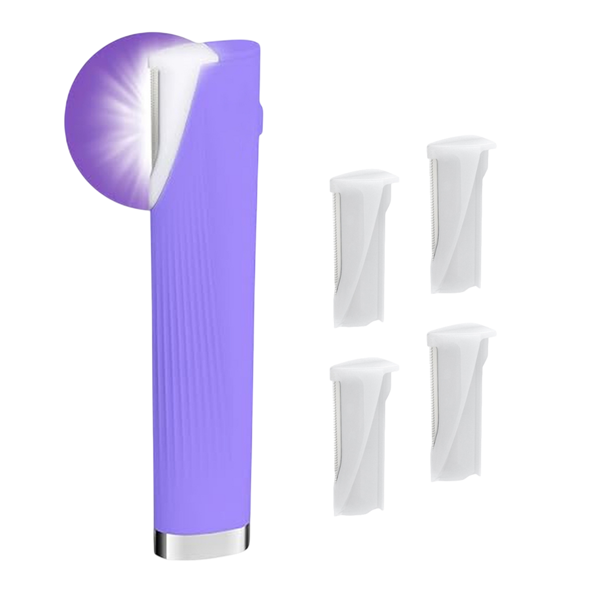 Sonic Facial Exfoliator with LED Light & 3 Speed Settings for Smooth Skin & Peach Fuzz Removal at Home