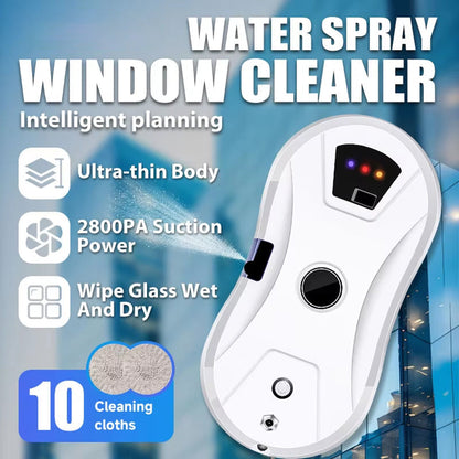Automated Glass Cleaner Robot with AI Navigation & Spray System for Streak-Free Windows, Glass Doors, Mirrors