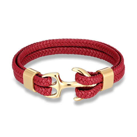 Colección Náutica Ortekor | Pulsera de cuero para hombre con elegante diseño de ancla | Accesorio único para cualquier ocasión