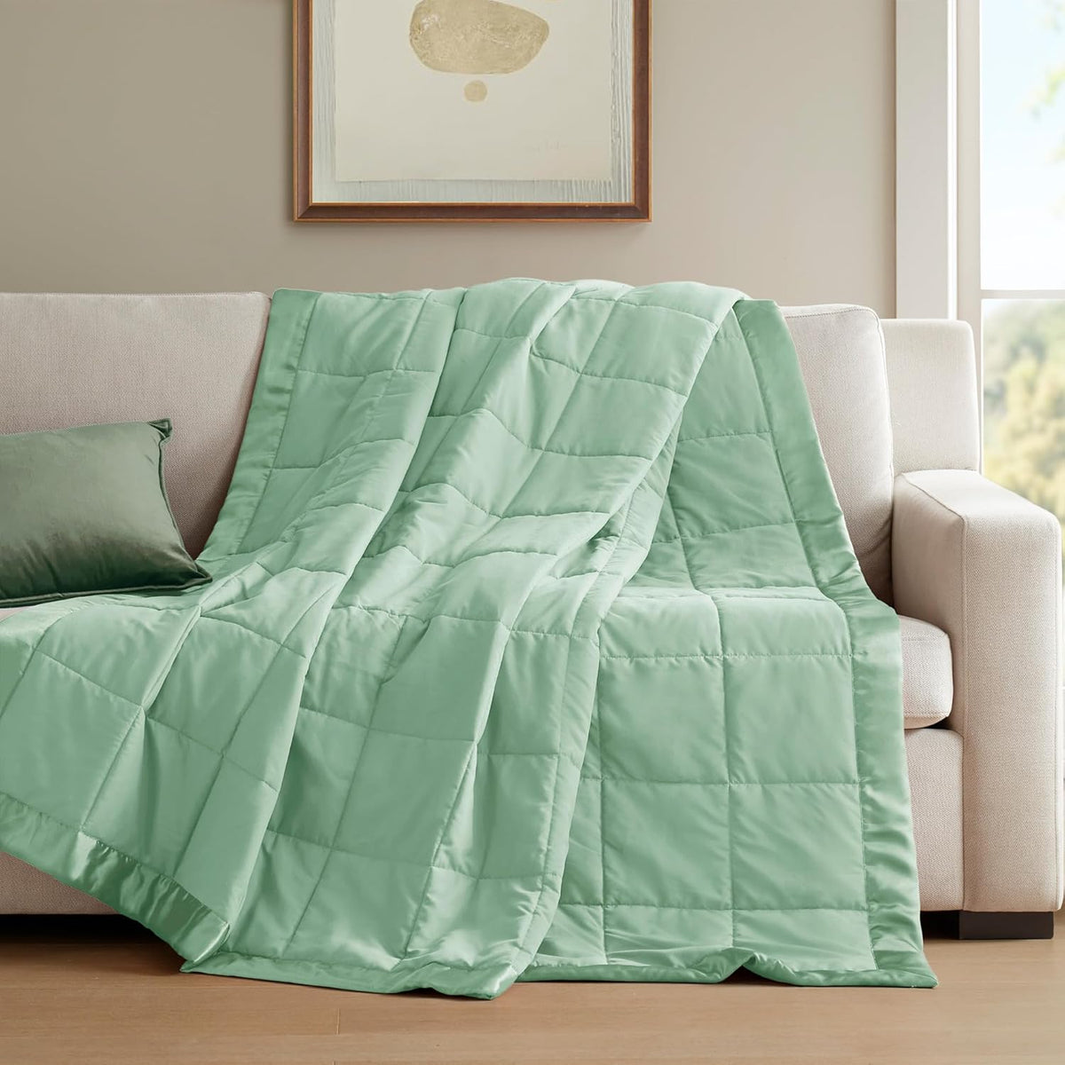 Colección Windom | Manta de plumón alternativo con tratamiento que absorbe la humedad | Cubrecama ligero y suave para todas las estaciones, ribete de satén