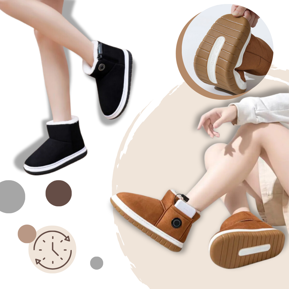 Rechargeable Heated Slippers with Graphene Technology for Winter Warmth | 3 Temperature Settings | Cozy Indoor Outdoor Shoes | Battery