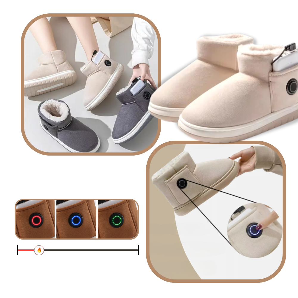 Rechargeable Heated Slippers with Graphene Technology for Winter Warmth | 3 Temperature Settings | Cozy Indoor Outdoor Shoes | Battery