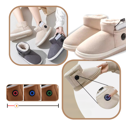Rechargeable Heated Slippers with Graphene Technology for Winter Warmth | 3 Temperature Settings | Cozy Indoor Outdoor Shoes | Battery