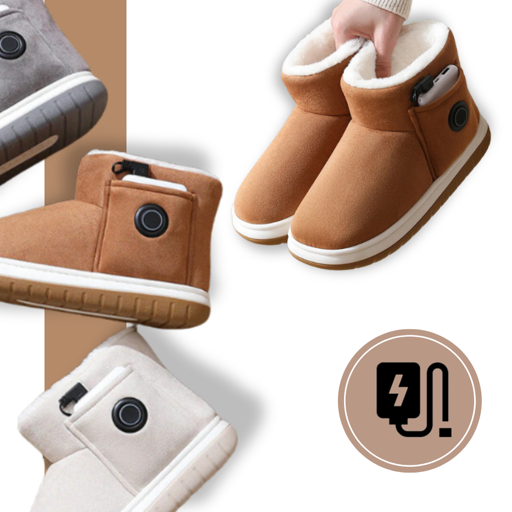 Rechargeable Heated Slippers with Graphene Technology for Winter Warmth | 3 Temperature Settings | Cozy Indoor Outdoor Shoes | Battery