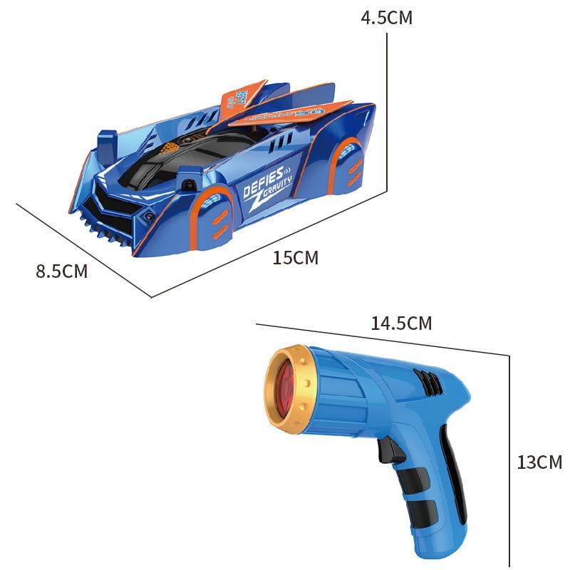 Coche RC que trepa por las paredes con control remoto láser: coche de acrobacias antigravedad para superficies lisas, luces LED, giros de 360°, para mayores de 3 años