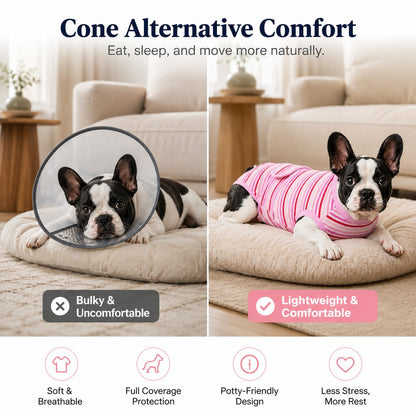 Ortekor Breathable Dog Recovery Suit for Spay & Neuter Recovery, Soft Cone Alternative Onesie to Help Reduce Licking After Surgery