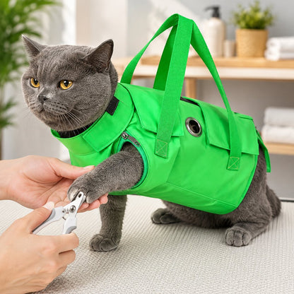 Ortekor Multi-Use Cat Carrier & Grooming Bag - Easy Paw Access for Vet Visits & At-Home Care