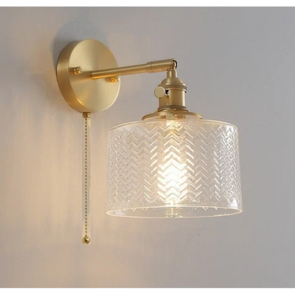 Adjustable Sconce with Glass Shade in Green or Clear for Bedroom Living Room Hallway | Pivoting Arm Indoor Wall Light Fixture E27 Base for M