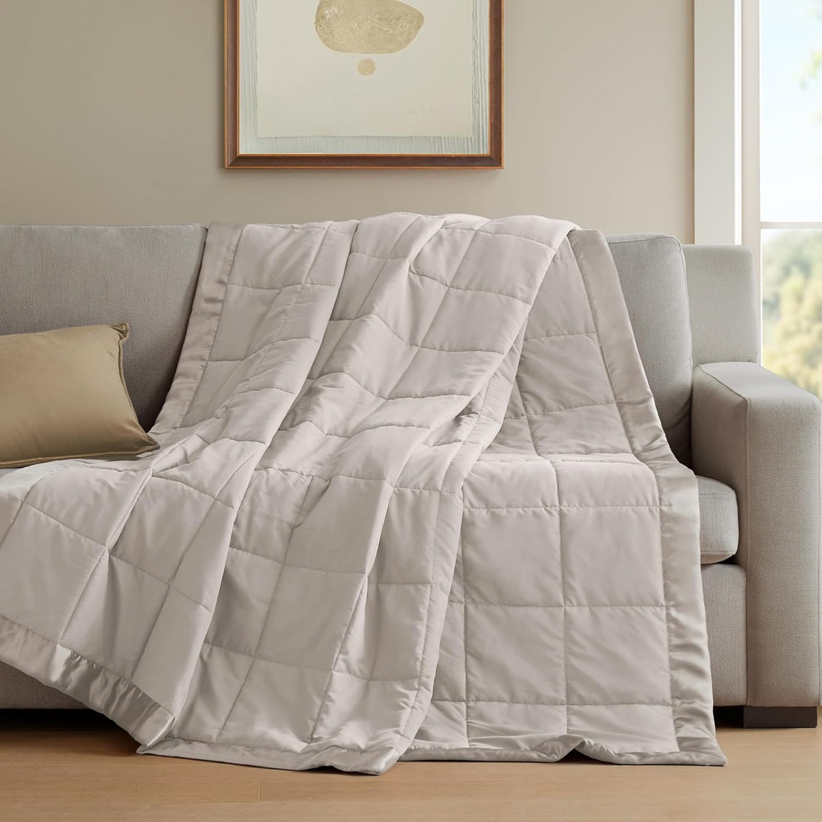 Colección Windom | Manta de plumón alternativo con tratamiento que absorbe la humedad | Cubrecama ligero y suave para todas las estaciones, ribete de satén