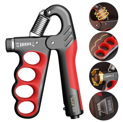 Adjustable Hand Grip Strengthener with Counter Up to 220 lbs Resistance for Forearm Training & Grip Workout at Home or Gym