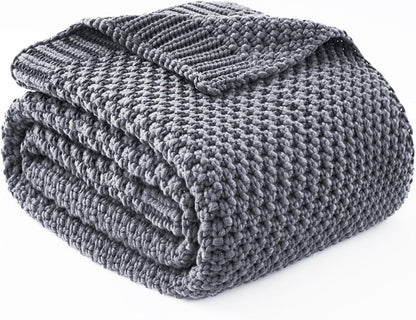 Comodidad Acogedora | Manta con peso de punto y microfibra refrescante | Suavidad para todas las estaciones para una relajación total