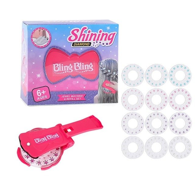 Self-Adhesive Gem Applicator Tool for Quick Hair Decoration with Reusable Sparkle Jewelry Crystals for Kids and Adults