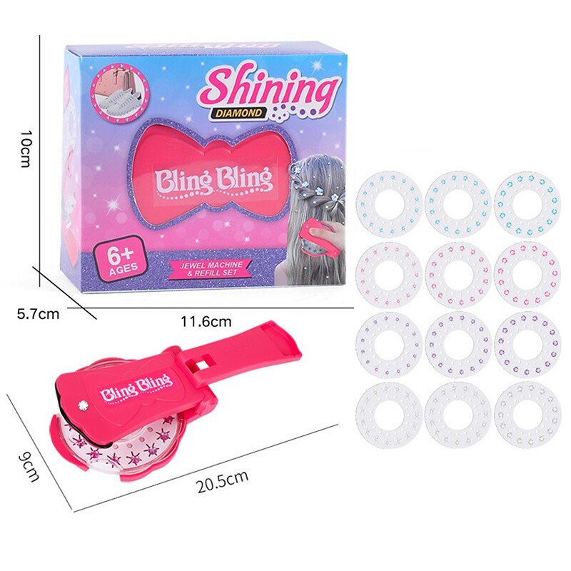 Self-Adhesive Gem Applicator Tool for Quick Hair Decoration with Reusable Sparkle Jewelry Crystals for Kids and Adults