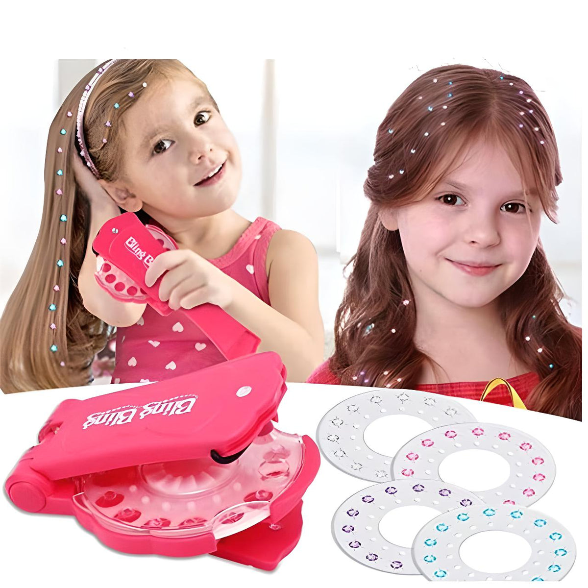 Self-Adhesive Gem Applicator Tool for Quick Hair Decoration with Reusable Sparkle Jewelry Crystals for Kids and Adults
