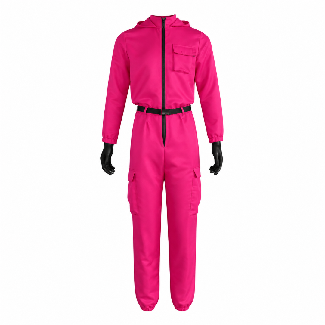 Halloween Costume with Mask for Kids and Adults, Hooded Jumpsuit Costume with Full Face Mask and Zip Front, Family Halloween Costumes