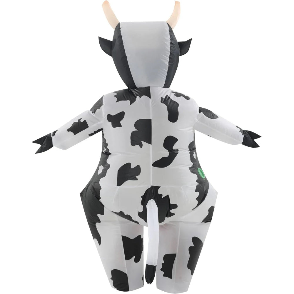 Disfraz de vaca inflable para adultos con diseño llamativo | Atuendo divertido para Halloween y fiestas