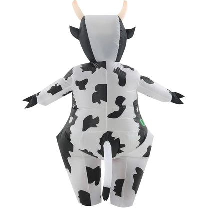 Disfraz de vaca inflable para adultos con diseño llamativo | Atuendo divertido para Halloween y fiestas