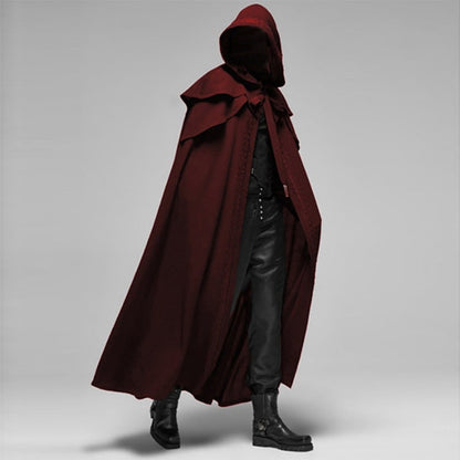 Dramatic Hooded Cape | Long Gothic Cape with Spacious Hood for Halloween Elegance