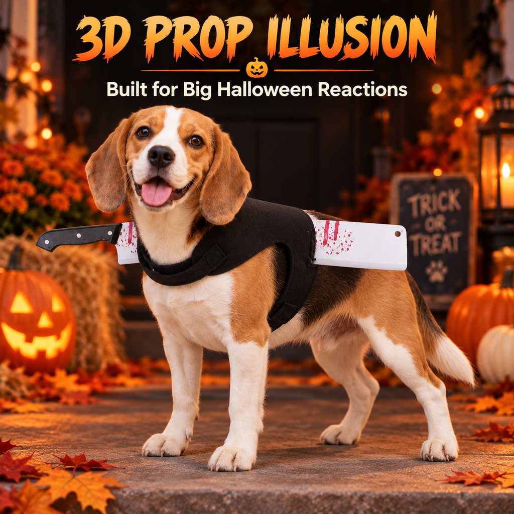 Ortekor Halloween Horror Prop Dog Costume Harness - Easy-On Funny Outfit for Trick-or-Treat, Parties & Photos | 6 Styles