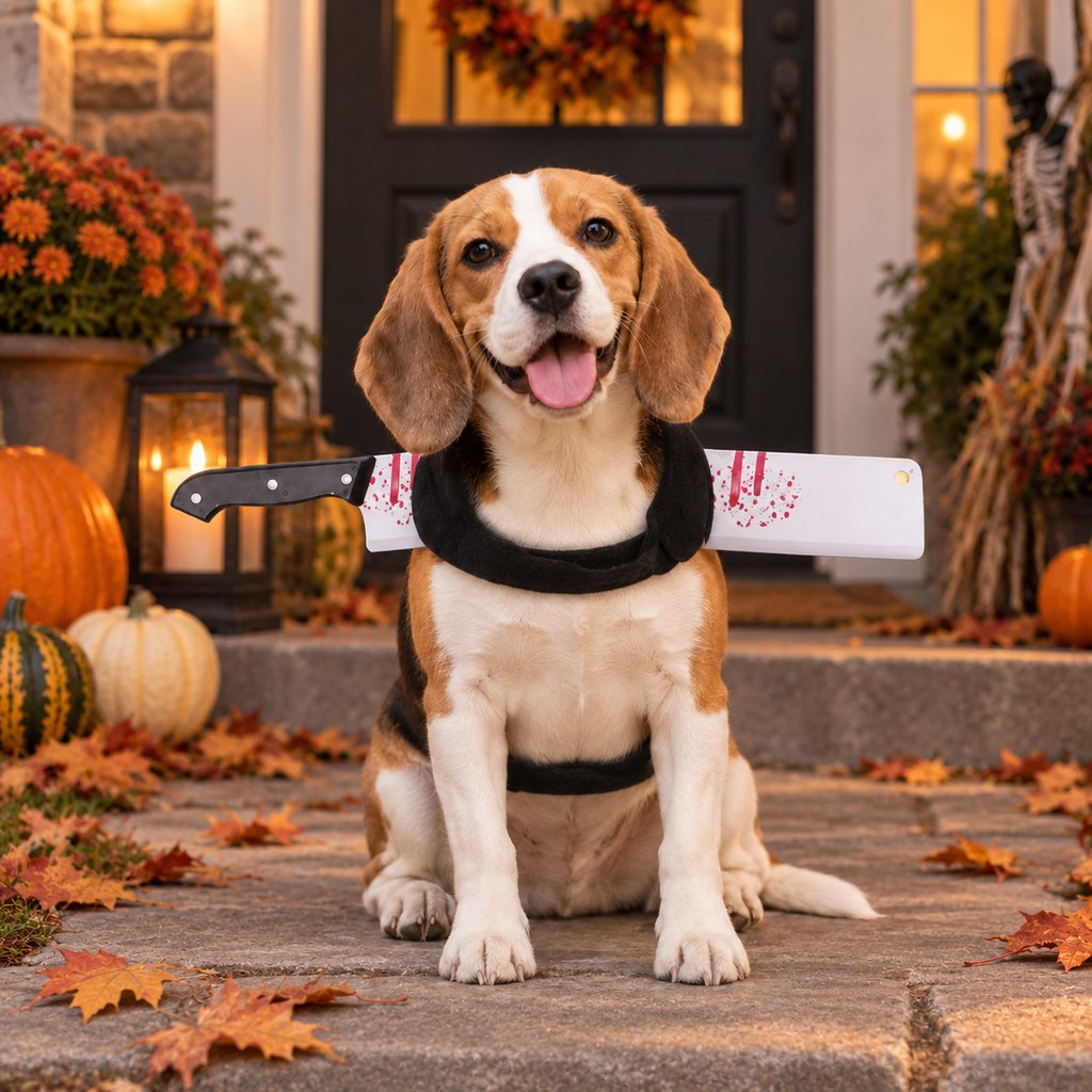 Ortekor Halloween Horror Prop Dog Costume Harness - Easy-On Funny Outfit for Trick-or-Treat, Parties & Photos | 6 Styles