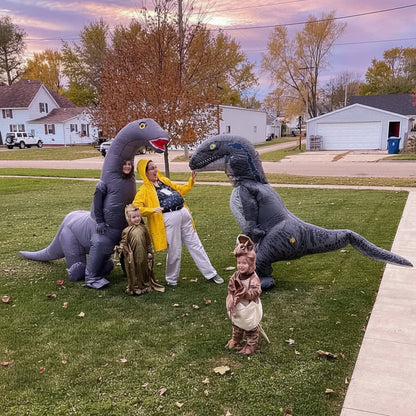 Dino Fun | Disfraz de dinosaurio inflable con diseño fácil de usar | Diversión de cuerpo completo para Halloween y fiestas
