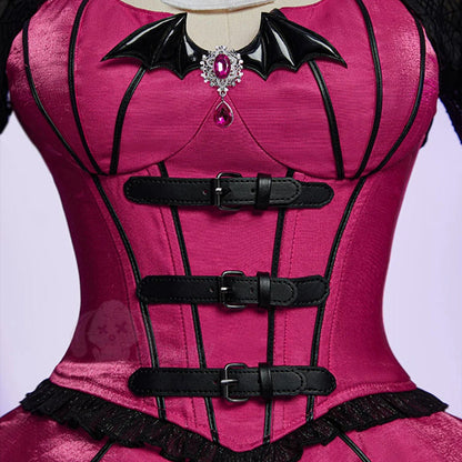 Vestido de vampiresa gótico elegante | Disfraz de manga larga para looks de Halloween impresionantes