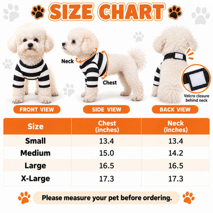Halloween Prisoner Dog Costume - Funny Black & White Striped Pet Outfit with Front-Leg Sleeves for Halloween Parties & Photos