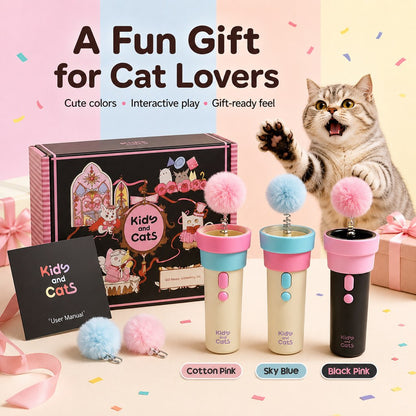 Ortekor One-Click Electric Cat Teaser Launcher for Indoor Cats - Chase & Pounce Play Without Constant Wand Waving