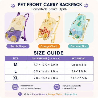 Ortekor Hands-Free Cat Carrier Backpack for Walks & Vet Visits - Breathable Front & Back Travel Bag