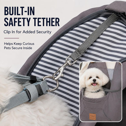 Ortekor Hands-Free Front Pet Carrier for Small Dogs & Cats - Comfortable Carry for Walking, Shopping & Travel