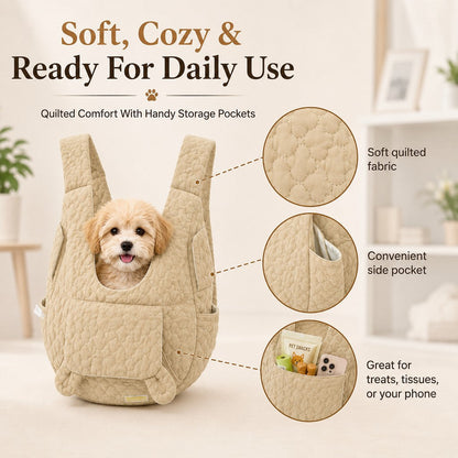 Ortekor Hands-Free Front Pet Carrier Backpack for Small Dogs & Cats - Comfortable Carrying for Walks & Travel