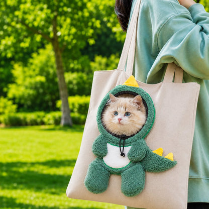 Ortekor Head-Out Cat Carrier Tote for Walks & Vet Visits - Lightweight Canvas Pet Bag for Cats & Small Dogs