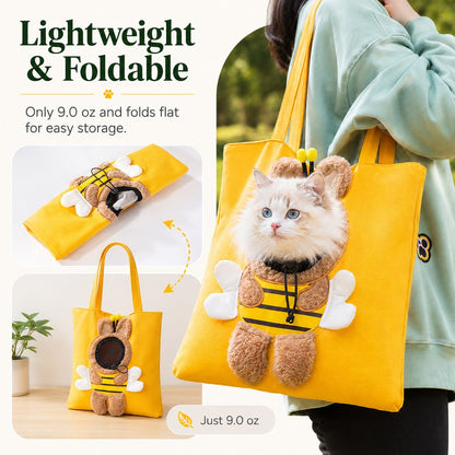 Ortekor Head-Out Cat Carrier Tote for Walks & Vet Visits - Lightweight Canvas Pet Bag for Cats & Small Dogs