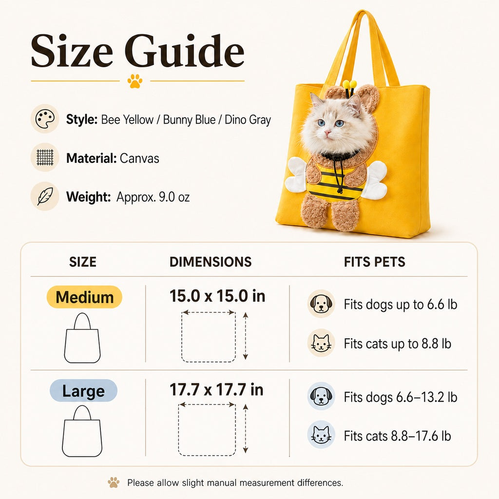 Ortekor Head-Out Cat Carrier Tote for Walks & Vet Visits - Lightweight Canvas Pet Bag for Cats & Small Dogs
