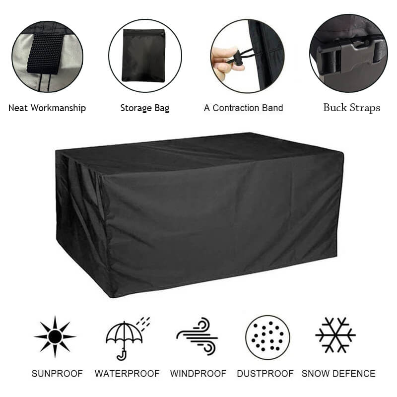All-Weather Patio Furniture Cover with Tie-Down Straps & Storage Bag for Tables, Sofas, Sectionals, Dining Sets