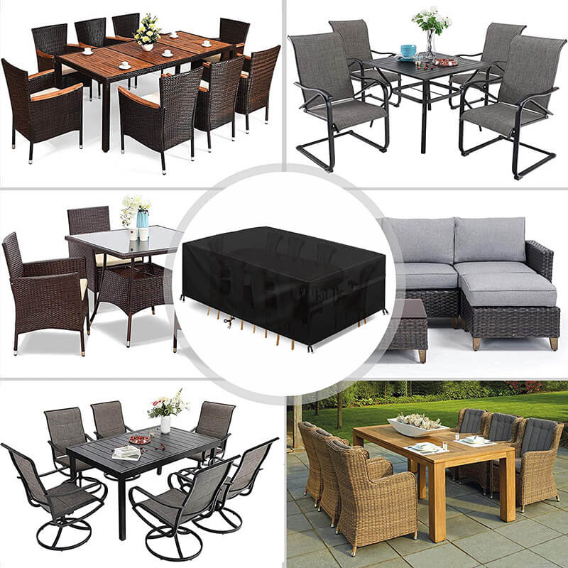 All-Weather Patio Furniture Cover with Tie-Down Straps & Storage Bag for Tables, Sofas, Sectionals, Dining Sets