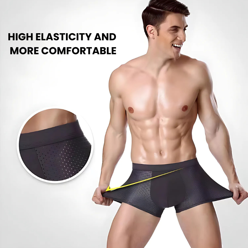 Men's Bamboo Boxer Briefs 4-Pack – Breathable, Stretch-Fit Underwear for All-Day Comfort