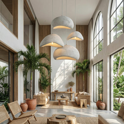 Ceiling Pendant Light Fixture Minimalist Japanese Design HDPE Glass Iron Hardwired for Dining Room Kitchen Island Living Room Bedroom Modern