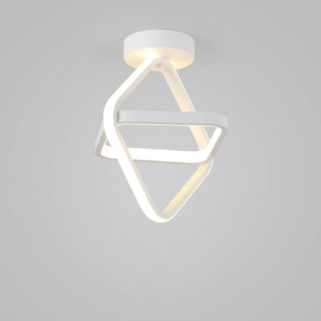 Dual-Hoop Flush Mount LED Fixture – 9.4 Inch Aluminum Frame – 3000K Glow for Bedrooms, Hallways & Compact Spaces