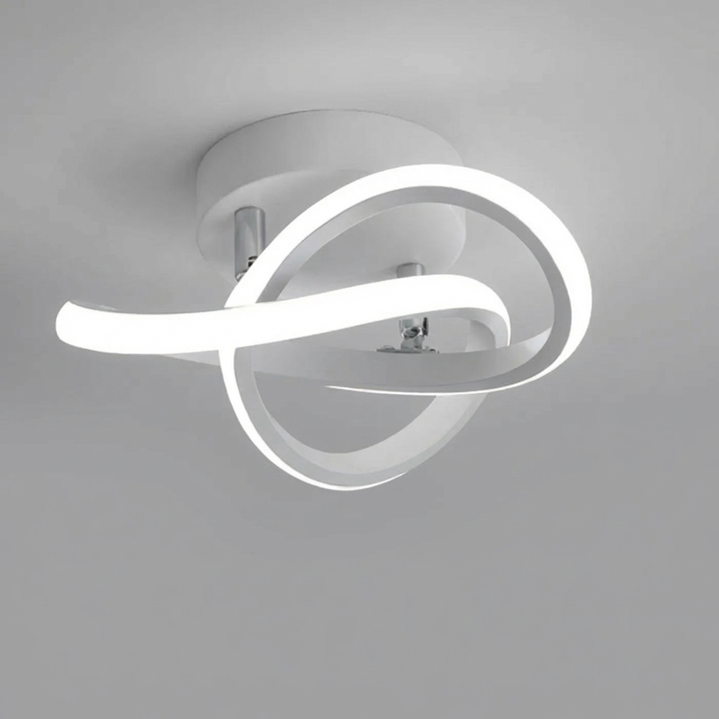 Dual-Hoop Flush Mount LED Fixture – 9.4 Inch Aluminum Frame – 3000K Glow for Bedrooms, Hallways & Compact Spaces