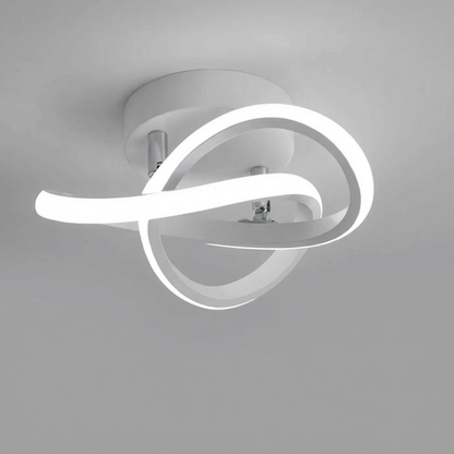 Dual-Hoop Flush Mount LED Fixture – 9.4 Inch Aluminum Frame – 3000K Glow for Bedrooms, Hallways & Compact Spaces