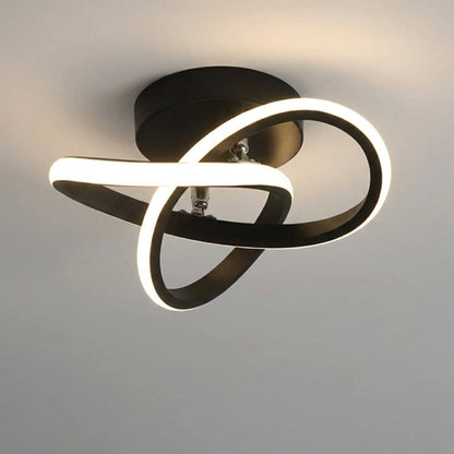 Dual-Hoop Flush Mount LED Fixture – 9.4 Inch Aluminum Frame – 3000K Glow for Bedrooms, Hallways & Compact Spaces