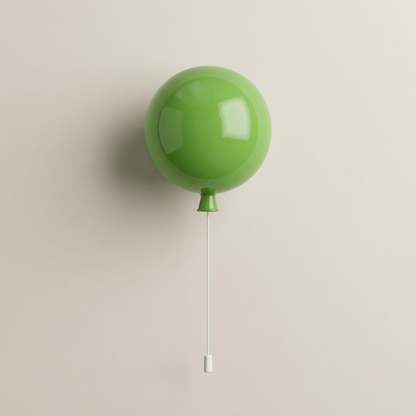 Spherical LED Wall & Ceiling Fixture with Pull Chain in Red Blue Yellow Green Orange White Small Medium Large for Bedroom Playroom Hallway K